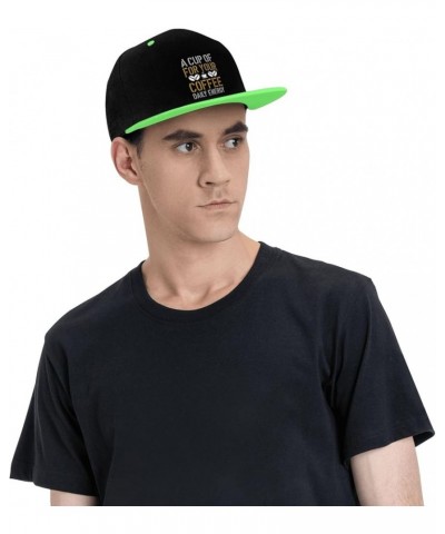 A Cup of Coffee for Your Daily Energy Snapback Hat for Men Women Baseball Cap Trucker Flat Bill Hats Dad Caps Green $13.33 Ba...