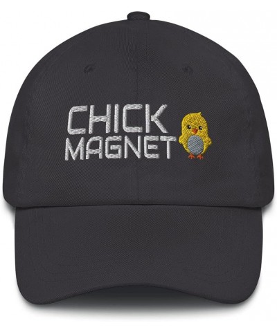 Chick Magnet Funny Easter Chick Embroidered Dad Hat Adjustable Cotton Cap Dark Grey $17.50 Baseball Caps