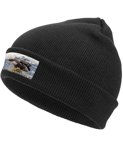 Winter Beanie Hats for Men Women,White Owl Beanie Soft Warm Knit Hat Ski Stocking Cuffed Cap Black-snow Mountain Eagle $14.55...