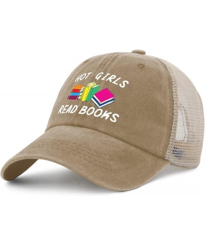 Hot Girls Read Books Hat for Men Cute Book Lover Denim Hats Mens AllBlack Ball Caps Plain for Volunteer Pigment Khaki $12.52 ...