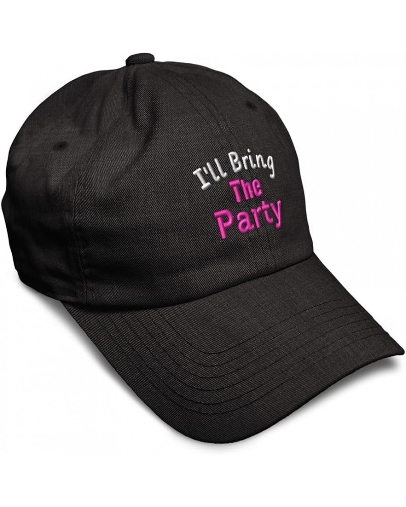 Soft Baseball Cap I'll Bring The Party Cotton Dad Hats for Men & Women Dark Denim $16.52 Baseball Caps