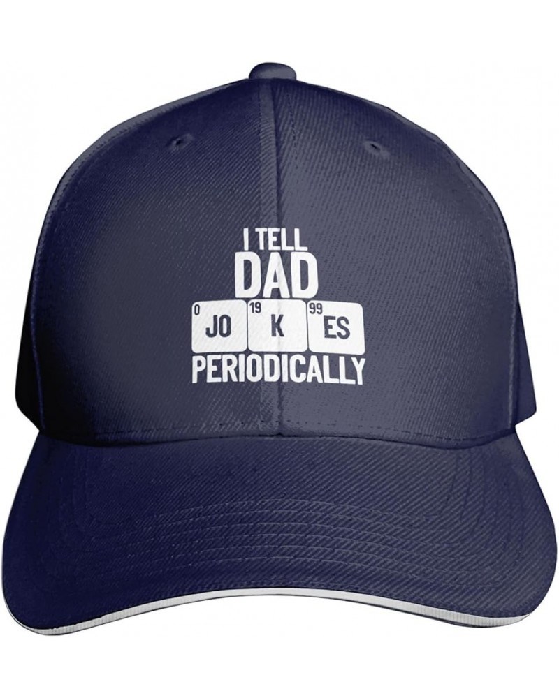 I Tell Dad Jokes Periodically Sandwich Baseball Cap Snapback Trucker Hat Adjustable Funny Sunhat for Men Women Navy Blue $11....