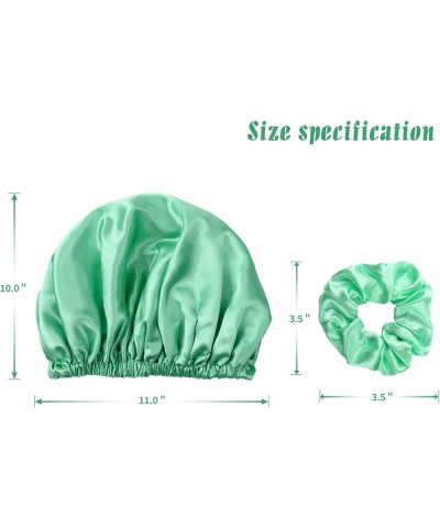 Big silk satin bonnet for sleeping, hair bonnet for sleeping women small, satin adjustable bonnet for curly hair silk Peacock...