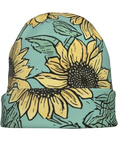 Knitted Hat Sunflowers Logo Women Beanie Winter Warm Beanies Men Casual Skullies Outdoor Sunflowers2 $10.79 Skullies & Beanies