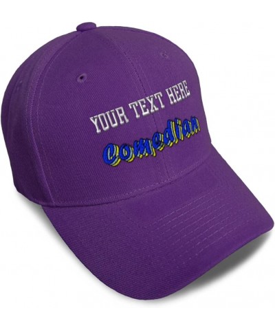 Custom Baseball Cap Comedian Gags Acrylic Entertain Dad Hats for Men and Women Purple Personalized Text Here $11.34 Baseball ...