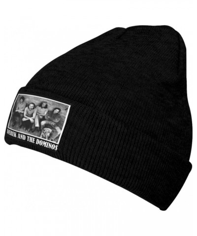 Derek and The Dominos Knit Cap Warm Beanie Hats Sun Hat for Unisex Black $10.80 Skullies & Beanies