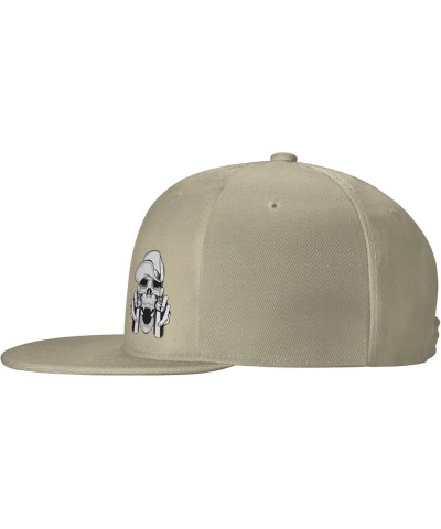 Skull with A Hat Holding Spray Paint Baseball Cap Snapback Trucker Hat for Men Women Flat Bill Hats Natural $11.41 Baseball Caps