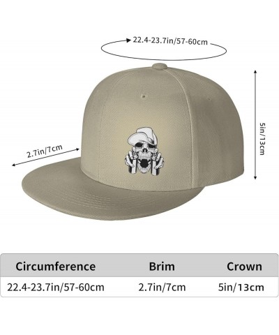 Skull with A Hat Holding Spray Paint Baseball Cap Snapback Trucker Hat for Men Women Flat Bill Hats Natural $11.41 Baseball Caps