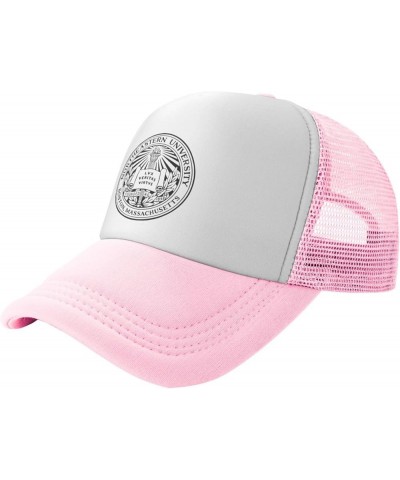 Northeastern University Trucker Hats for Both Men and Women - Mesh Baseball Snapback Hats Pink $11.12 Baseball Caps