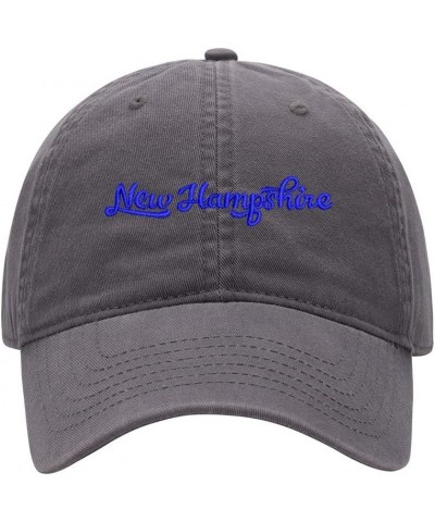 Baseball Cap Men Women NH New Hampshire Embroidered Unisex Classic Adjustable Strapback Dad Hat Grey $11.36 Baseball Caps