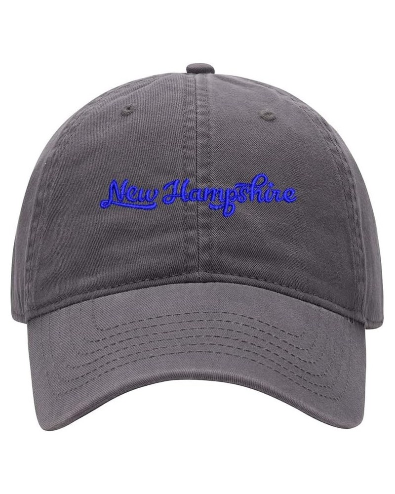 Baseball Cap Men Women NH New Hampshire Embroidered Unisex Classic Adjustable Strapback Dad Hat Grey $11.36 Baseball Caps