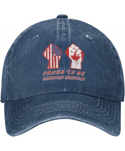 Proud to Be Canadian American Canada USA Flag Baseball Cap Navy Blue $10.75 Baseball Caps