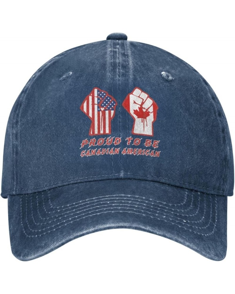 Proud to Be Canadian American Canada USA Flag Baseball Cap Navy Blue $10.75 Baseball Caps