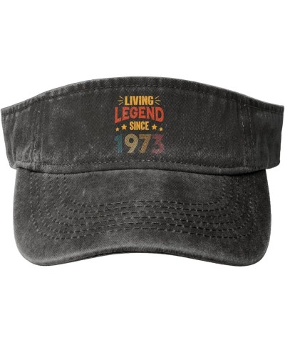 Living Legend Since 1973 Sun Visor Hats for Women Men Sun Hat Vintage Golf Hat Adjustable Baseball Cap Black $9.90 Visors