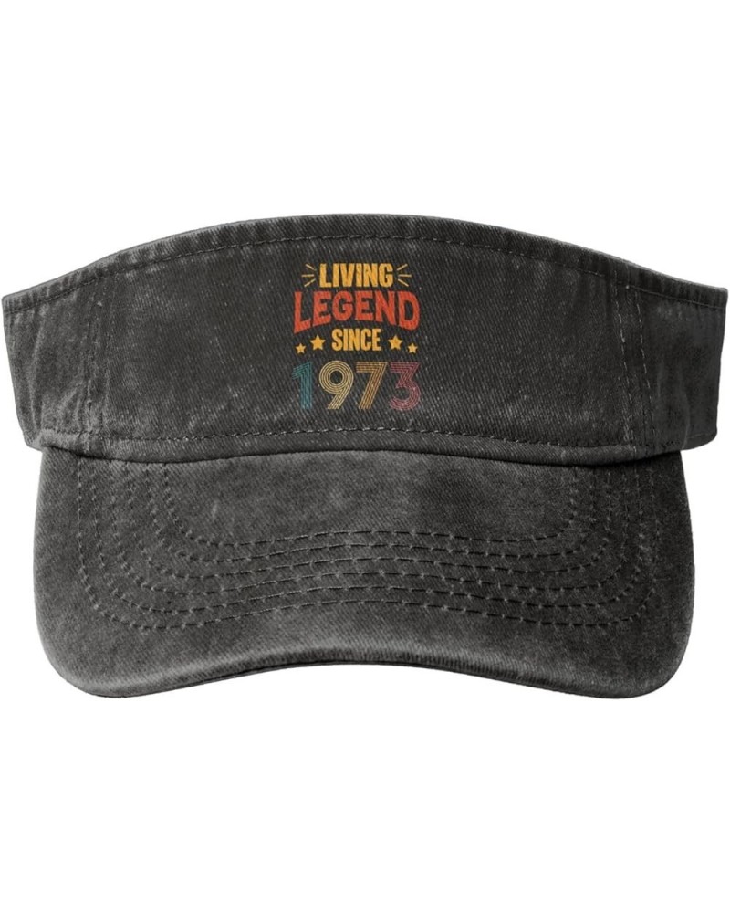 Living Legend Since 1973 Sun Visor Hats for Women Men Sun Hat Vintage Golf Hat Adjustable Baseball Cap Black $9.90 Visors