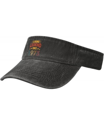 Living Legend Since 1973 Sun Visor Hats for Women Men Sun Hat Vintage Golf Hat Adjustable Baseball Cap Black $9.90 Visors