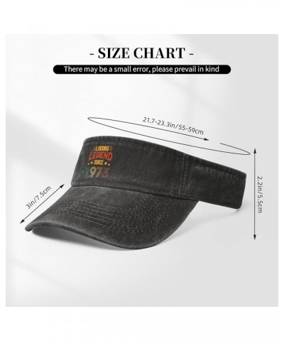 Living Legend Since 1973 Sun Visor Hats for Women Men Sun Hat Vintage Golf Hat Adjustable Baseball Cap Black $9.90 Visors