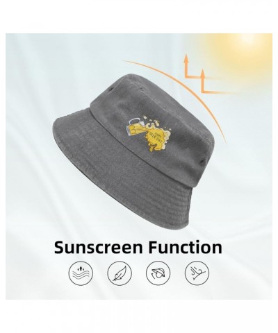 Beer Day Cute Beer Mug Bucket Hat for Men Women Outdoor Washed Cotton Sun Hats Travel Beach Hat Gray $12.43 Bucket Hats