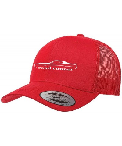 1971 1972 Plymouth Road Runner Fully Embroidered Yupoong 6606 Snapback Trucker Fitted Cap Red $19.16 Baseball Caps