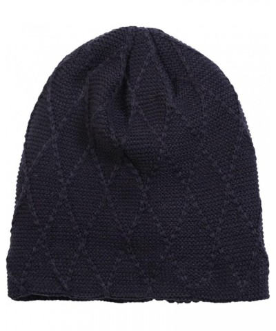 Knitted Hat Thick Soft Warm Thick Hat Without A Hood Suitable for Both Men and Women Hats Cover Ears Hats Navy 3 $8.90 Skulli...