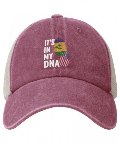 Saint Vincent and The Grenadines It's in My DNA Baseball Cap Women Men Mesh Back Hats Vintage Cowboy Hat Dad Caps Red $13.72 ...