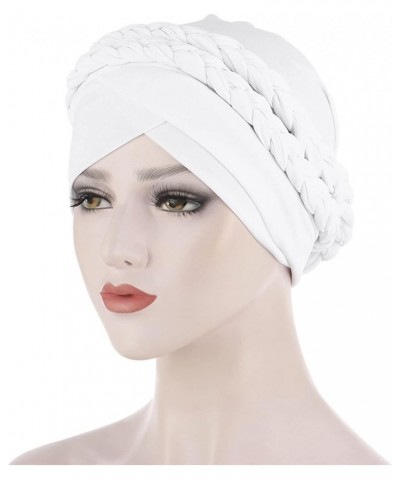 Chemo Cancer Headwraps Cap for Womens Bohemian Braided Twisted Turbans Hats Stretch Not Slip Black Women African Hat White $6...