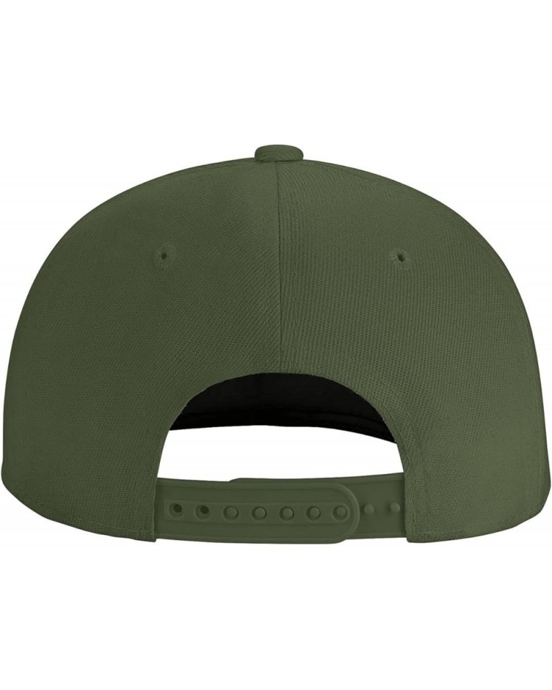 Hats for Men Women Adjustable Flat Brim Bill Baseball Cap Trendy Hip Hop Trucker Hat Black Moss Green $13.03 Baseball Caps