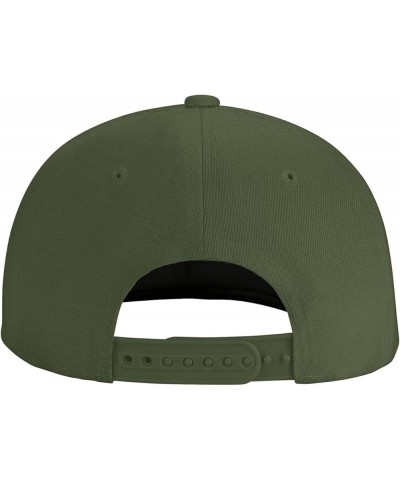 Hats for Men Women Adjustable Flat Brim Bill Baseball Cap Trendy Hip Hop Trucker Hat Black Moss Green $13.03 Baseball Caps