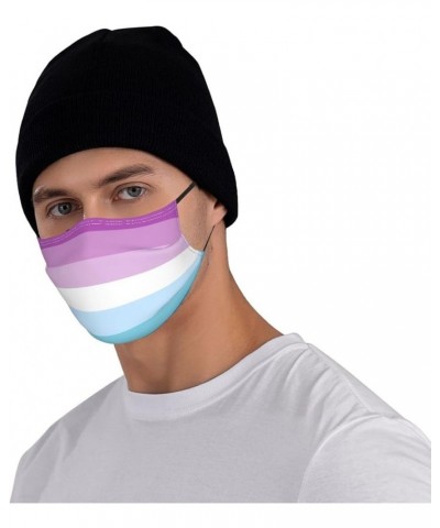 Bigender Male Androgyne Pride Flag Face Mask Washable Reusable Adults Breathable with 2 Filters Black $10.29 Balaclavas