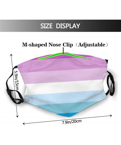 Bigender Male Androgyne Pride Flag Face Mask Washable Reusable Adults Breathable with 2 Filters Black $10.29 Balaclavas