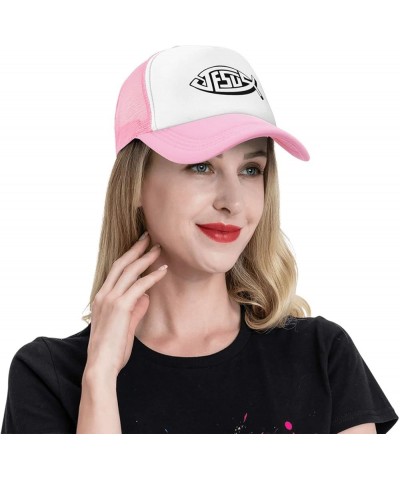 Hat Jesus Trucker Hat Baseball Cap Men Women Cowboy hat Golf Dad Cap Fishing hat Pink $10.66 Baseball Caps