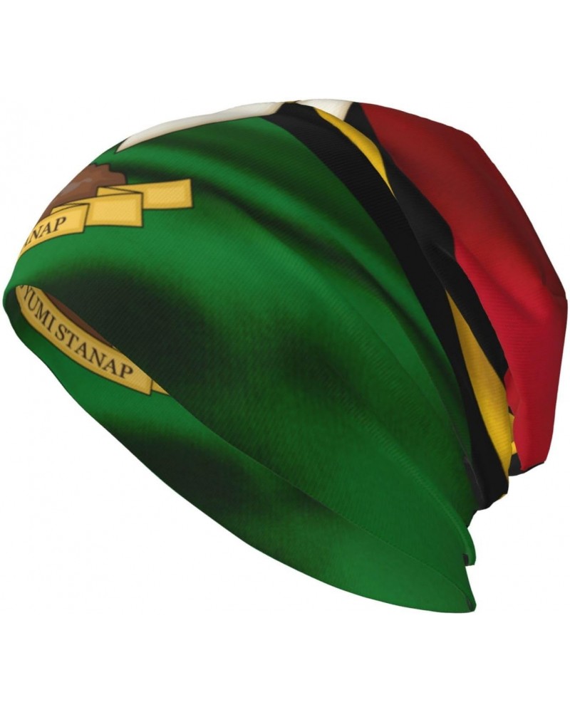 Coat of Arms of Vanuatu Beanie Hat Men Women Stretch Slouchy Warm Skull Knit Beanies Cap for Winter Black $10.74 Skullies & B...