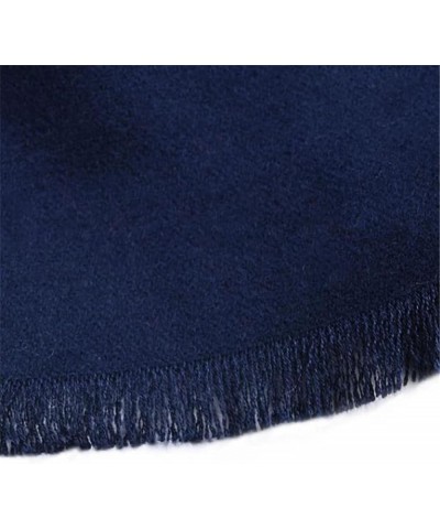 Winter Scarf Men Solid Cashmere Scarves Tassel Black $16.31 Scarves