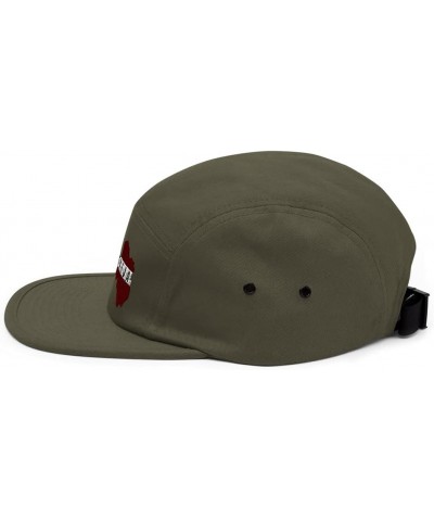 Latvian Flag of Latvia Latvija (Embroidered) Five Panel Hat Olive $14.25 Baseball Caps