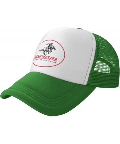 Winchester Trucker Hats for Both Men and Women - Mesh Baseball Snapback Hats Green $21.83 Baseball Caps