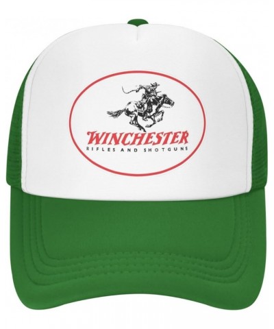 Winchester Trucker Hats for Both Men and Women - Mesh Baseball Snapback Hats Green $21.83 Baseball Caps