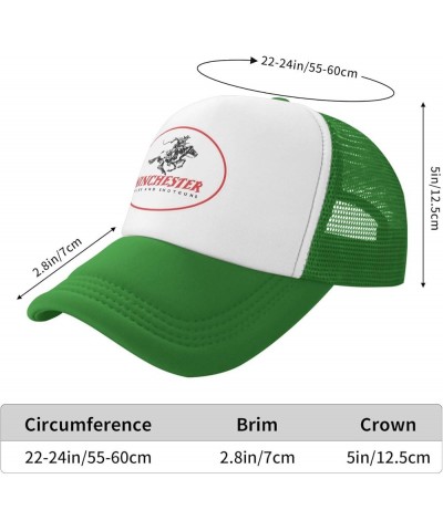 Winchester Trucker Hats for Both Men and Women - Mesh Baseball Snapback Hats Green $21.83 Baseball Caps