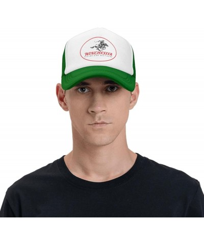 Winchester Trucker Hats for Both Men and Women - Mesh Baseball Snapback Hats Green $21.83 Baseball Caps