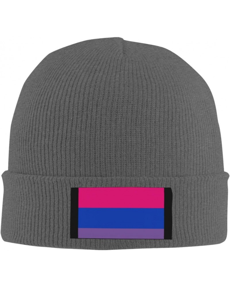 Bi Feminine Masculine Leaning Pride Flag Cozy Knitted Beanie Hat - Stylish Winter Headwear Acrylic Ideal for All Ages Deep He...