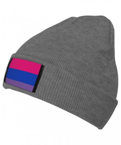 Bi Feminine Masculine Leaning Pride Flag Cozy Knitted Beanie Hat - Stylish Winter Headwear Acrylic Ideal for All Ages Deep He...