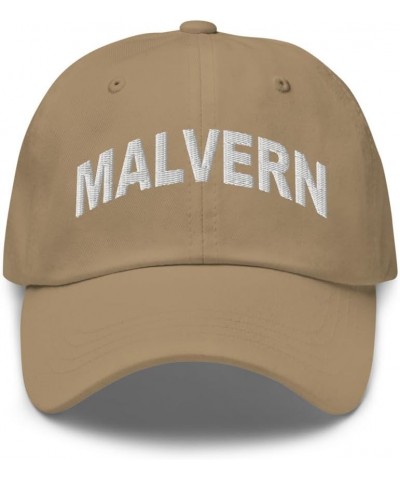 Malvern Pennsylvania Hat Malvern PA Cap Embroidered Dad Hat Adjustable Strap Closure Unisex Khaki $16.40 Baseball Caps