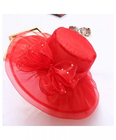 Women's Church Fascinator Bridal Tea Party Wedding Hat Chew Hat Red-b $7.34 Sun Hats