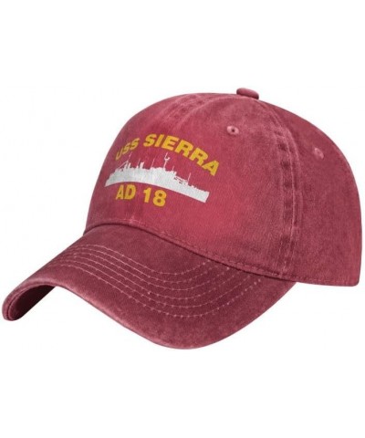 USS Sierra AD 18 Flag Baseball Caps Denim Hats Cowboy Knit hat Fisherman's hat Red $13.04 Baseball Caps