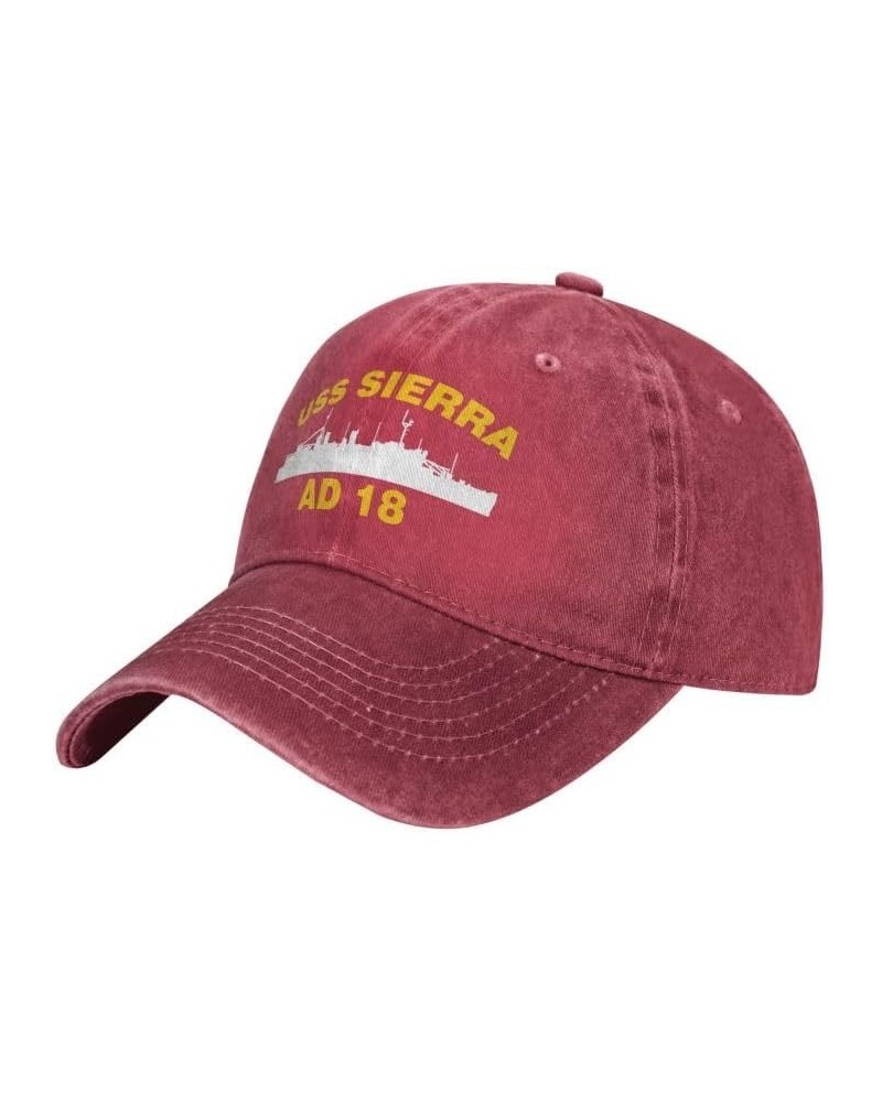 USS Sierra AD 18 Flag Baseball Caps Denim Hats Cowboy Knit hat Fisherman's hat Red $13.04 Baseball Caps