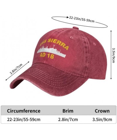 USS Sierra AD 18 Flag Baseball Caps Denim Hats Cowboy Knit hat Fisherman's hat Red $13.04 Baseball Caps