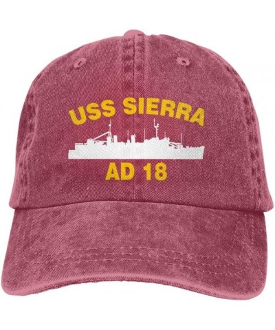 USS Sierra AD 18 Flag Baseball Caps Denim Hats Cowboy Knit hat Fisherman's hat Red $13.04 Baseball Caps