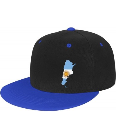 Flag of Argentina Adult Flat Brim Contrast Hip Hop Hat Flat Brim Baseball Adjustable Snapback Trucker Cap White Blue $11.57 B...