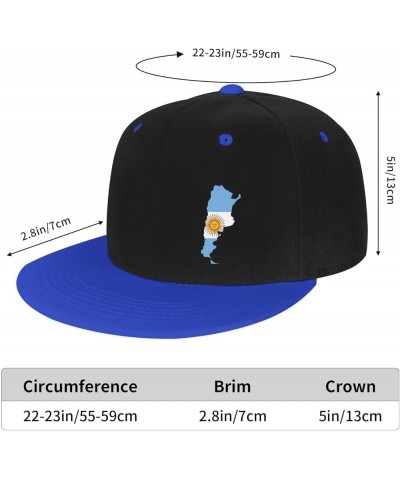 Flag of Argentina Adult Flat Brim Contrast Hip Hop Hat Flat Brim Baseball Adjustable Snapback Trucker Cap White Blue $11.57 B...