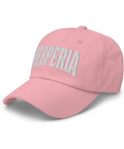 Hesperia California CA Embroidered Dad Hat Pink $17.98 Baseball Caps