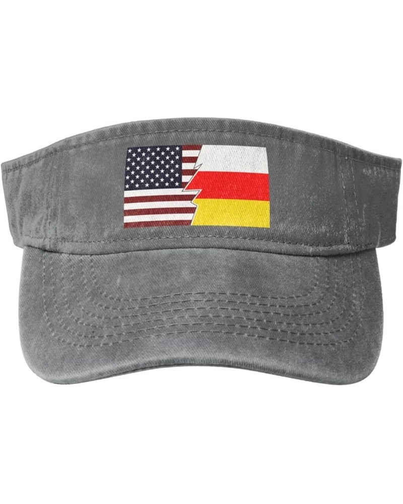 Torn Style American and South Ossetia Flags Sun Hat Sun Visor Hats for Women Men Baseball Cap Golf Hats Gray $9.94 Visors